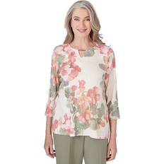 Alfred Dunner Women's Floral Textured Top