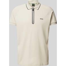 Hugo Boss Beige Polo Shirts Hugo Boss Regular Fit Poloshirt mit Strukturmuster Modell 'Philix'