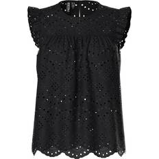 Pieces Vilde Top with Frill Detail - Black