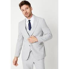 Grey - Men Suits Burton slim fit grey heathered wedding suit jacket