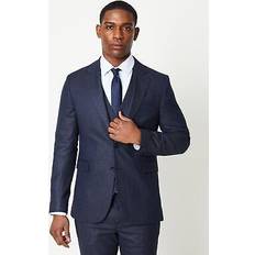 Grey - Men Suits Burton tonal grid check slim fit wedding suit jacket