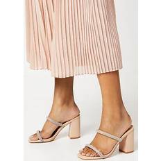 Pink Heeled Sandals Coast tyla diamante slip-on high block heeled sandals