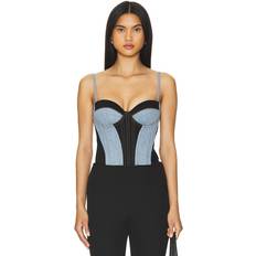 Blue - Women Corsets Fleur Du Mal Two Toned Denim Bustier in Blue. 10, 4, 6