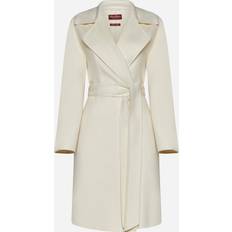 Women - Yellow Coats Max Mara Studio Totem belted wool-blend coat Butter