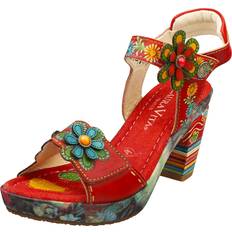 Laura Vita nellao womens red multicolour wedge sandals