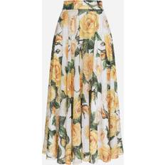 Yellow Skirts Dolce & Gabbana Sequinned Floral Midi Skirt multi