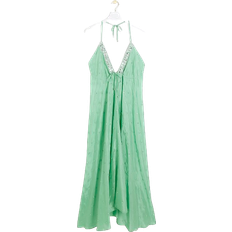 Open Back Clothing River Island Embellished Plunge Beach Maxi Dress - Green