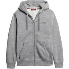 Superdry Men - XL Clothing Superdry Essential Logo Hoodie - Dark Grey Mottled