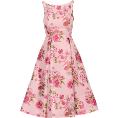 Adrianna Papell Floral Jacquard Fit And Flare Midi Dress - Blush Multi
