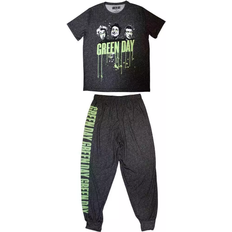 L - Men Sleepwear Green Day Drips Band Logo Pyjamas - Grey