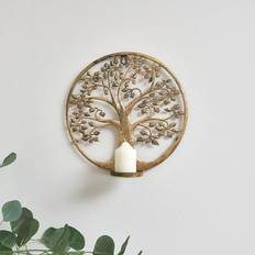 Melody Maison Tree Of Life Candle Gold Wall Decor 30x30cm