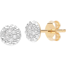 Gemondo Pave Round Stud Earrings - Gold/Diamonds