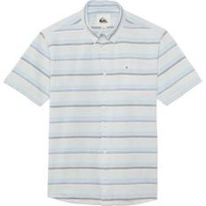 Quiksilver Big Kid's Oxford Stripe Classic Short Sleeve Shirt - Grey Violet