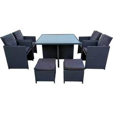 Home Treats 8- seater Patio Dining Set, 1 Table incl. 4 Chairs