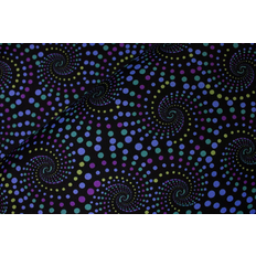 Black Fabrics Benartex Horsen Around' Dizzy Dots Spirals Fabrics Black (50x55cm)