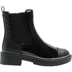 Zipper Boots River Island Wide Fit Quilted Chelsea Boots - Black