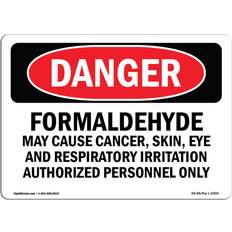 SignMission Osha Danger Formaldehyde May Cause Cancer Sign 12"x18"x0.1"