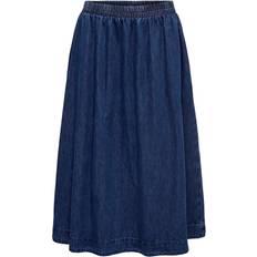 Only Midi Denim Skirt - Dark Blue Denim