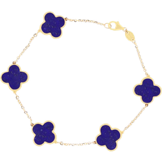 The Lovery Clover Bracelet Large - Gold/Lapis