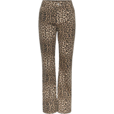 Pieces Ginger Mw Leopard Straight Fit Jeans - Black