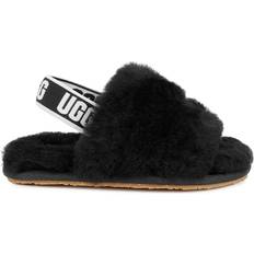 UGG Kids Fluff Yeah Shearling Sliders IT22-IT29 Black Junior