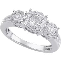 Macy's Three Stone Engagement Ring - White Gold/Diamonds