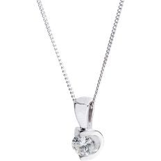 T.H.Baker Tension Set Pendant - White Gold/Diamond