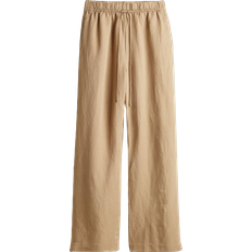 H&M Linen Blend Pull On Trousers - Beige