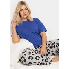 Women Pyjamas Yours Oversized Leopard Print Pyjama Set Blue