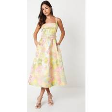 Midi Dresses - Women - Yellow Coast belted cami top jacquard midi dress