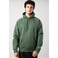 Gold - Men Jumpers Carhartt WIP Chase Hoodie Green