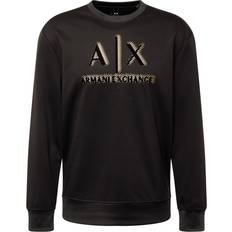 Armani Exchange M Jumpers Armani Exchange Interlock Logo Crew Neck Sweatshirt - Black