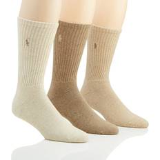 Polo Ralph Lauren Beige Socks Polo Ralph Lauren Men's Cushioned Foot Ribbed Crew Sock 8428PK HisRoom.com