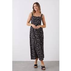 Black - Florals - Long Dresses Dorothy Perkins Black Floral Square Neck Cami Midi Dress