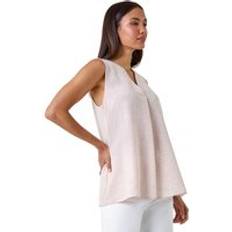 Grey - Women Blouses Roman Plain Sleeveless Vest Top Stone