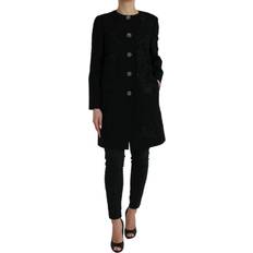 XXXS Coats Dolce & Gabbana Elegant Floral Buttoned Wool Trench Women's Coat