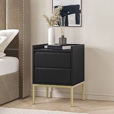 Zion Black Modern 2 Bedside Table