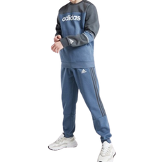 Adidas Kid's Colour Block Crew Fleece Tracksuit - Wonder Steel/Grey Six (IY5328)