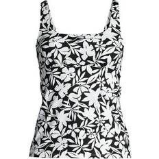 Lands' End Women Tankinis Lands' End Women's Ddd-Cup Chlorine Resistant Square Neck Underwire Tankini Swimsuit Top Black havana floral