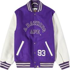 Bape Giant Ape Head Varsity Jacket - Purple