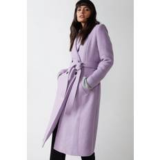 Women - Wool Suits Warehouse Belted Double Breasted italian wool Jacket Lilac