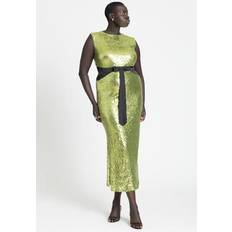 Eloquii Plus Sleeveless Sequin Column Cutout Dress Love bird lime