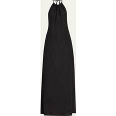 Nili Lotan Lelia Halter Backless Linen Maxi Dress BLACK X-SMALL