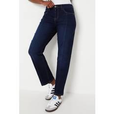 Dorothy Perkins Pintuck High Rise Straight Leg Jeans Dark Wash