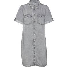 Vero Moda Jennie Short Dress - Grey/Medium Grey Denim