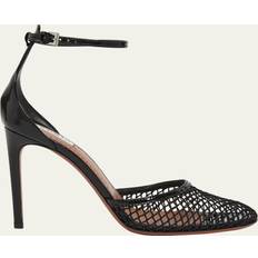 Alaïa Fishnet Patent Ankle-Strap Pumps NOIR