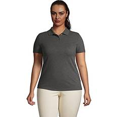 Lands' End Shirts Lands' End Women's Short Sleeve Basic Mesh Polo Shirt Charcoal heather XLarge