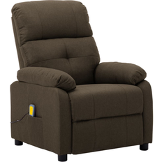 vidaXL Massage Recliner Brown Fabric Brown