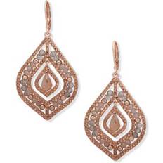 Lonna & Lilly Pave Stone Beaded Chandelier Earrings Rose