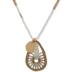 Lonna & Lilly Gold Tone 32'' Beaded Pendant Necklace, in White 32 in